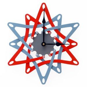 Retro Geometric Pinwheel Office Wall Clock 12"